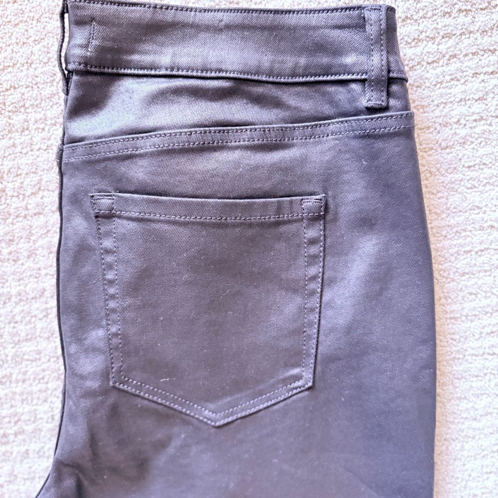 Lane Bryant Coated Black Skinny Flared Jeans Mid Rise Super Stretch NWT - Picture 5 of 8